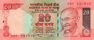 20 rupees bill of India