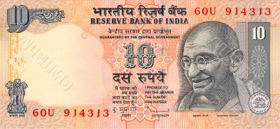 10 rupees bill of India