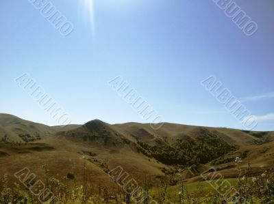 Caucasus landscape and autumn nature