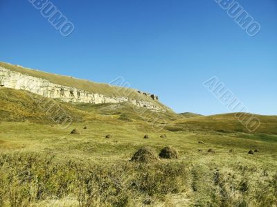 Caucasus mountains landscape and autumn nature