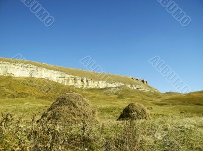 Caucasus mountains landscape and autumn nature