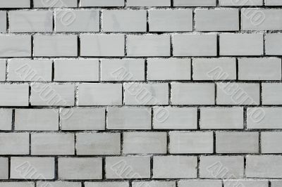 White painted brick wall