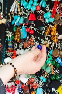 Hand of the girl with jewelry