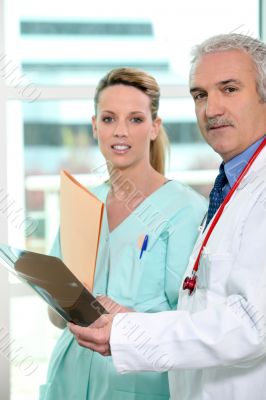 Doctor and nurse discussing an xray
