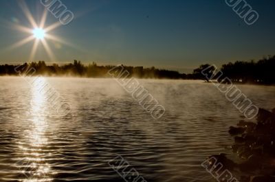 Morning sun over Wascana lake