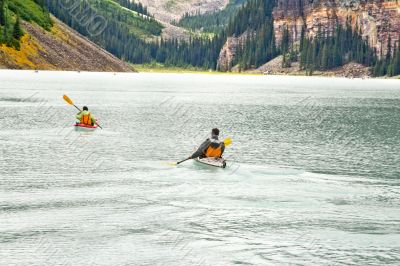 Canoeing on the magnificent Lake Louis 