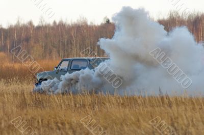 The explosion of car 1. The explosion of car 1.