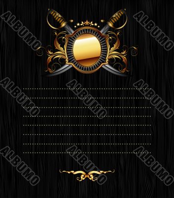 ornate frame with star and sabers