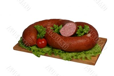 Sausage on the board.
