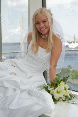 Bride on the window Bride on the window