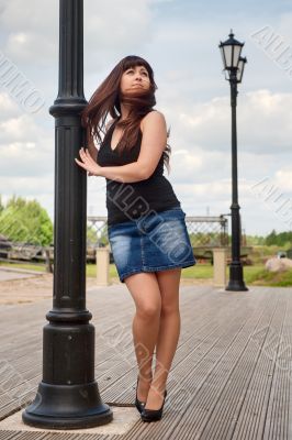 Beautiful girl on lantern. Beautiful girl on lantern.