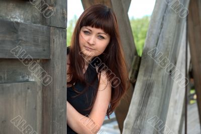 Beauty girl in watch box.