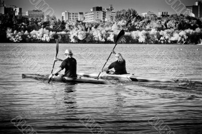 Canoeing on Wascana Lake