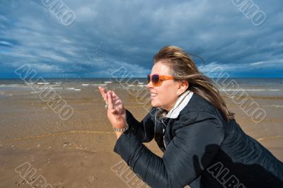 Adult woman at the sea