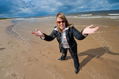 Adult woman at the sea