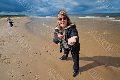 Adult woman at the sea