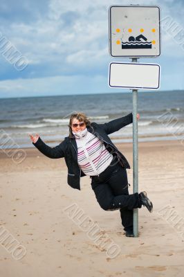 Adult woman at the sea