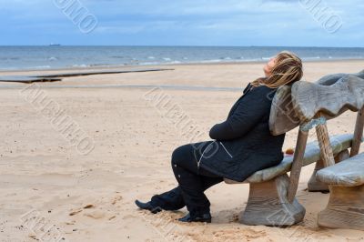 Adult woman at the sea