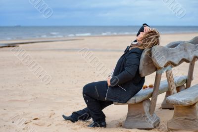Adult woman at the sea Adult woman at the sea