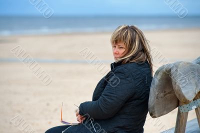 Adult woman at the sea