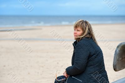 Adult woman at the sea