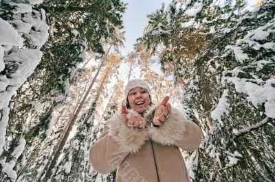 Woman in forest