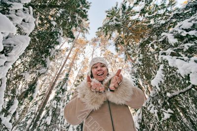 Woman in forest