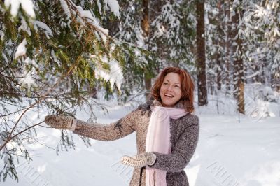 Woman in forest