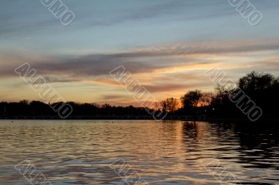 Sunset over lake Wascana
