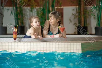 Relaxing in swimming-pool