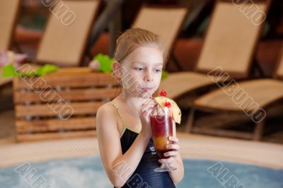 Girl with glass of coctail