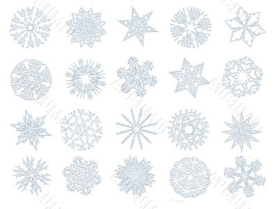 Snowflakes on a white background