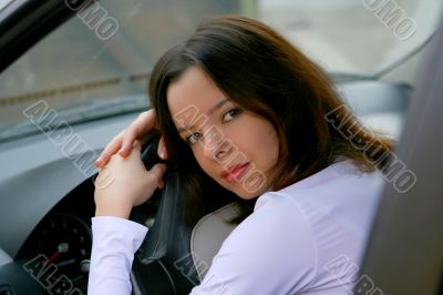 Woman in car