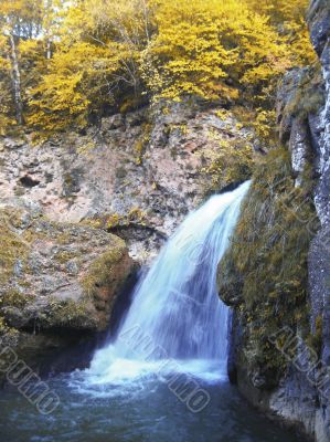 Honey waterfalls and autumn. The North Caucas.