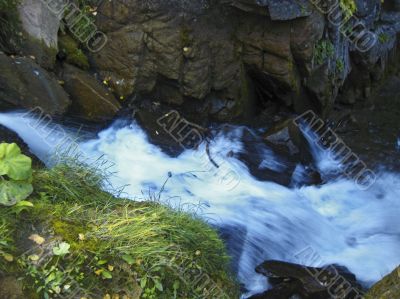 Honey waterfalls and autumn. The North Caucas.