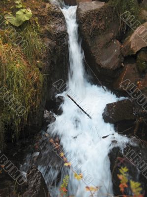 Honey waterfalls and autumn. The North Caucas.