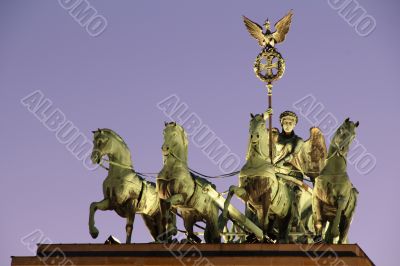 Berlin - Quadriga from Brandenburger Tor at Sunset