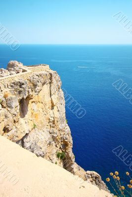 Old Castle in the Lindos town, Rhodes, Greece 