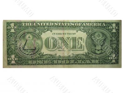 One dollar on the white background isolated