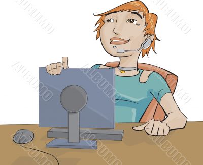 girl and computer
