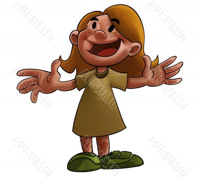 Happy cartoon girl Happy cartoon girl
