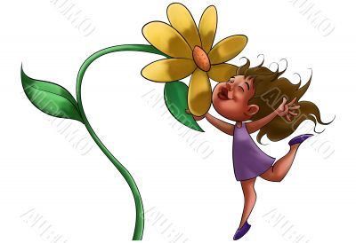 the girl and flower the girl and flower