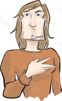 Call center operator orange clothes Call center operator orange clothes