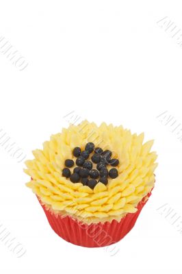 Vanilla cupcake with sunflower decoration Vanilla cupcake with sunflower decoration
