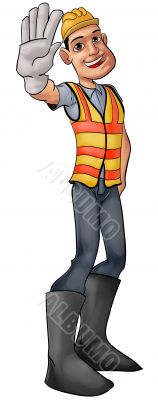 worker with protective clothes