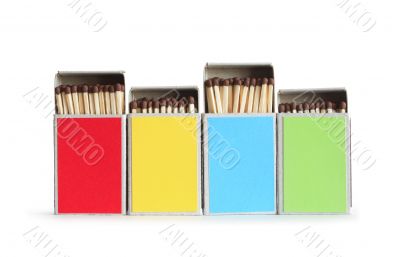 Motley Matchboxes On White