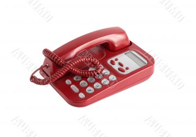 Red Telephone On White