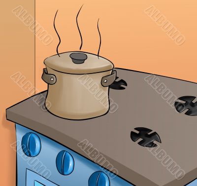 stove in the kitchen