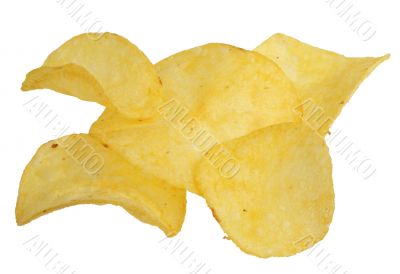 Chips on a white background Chips on a white background