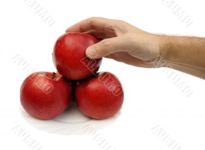 Red apples, isolated